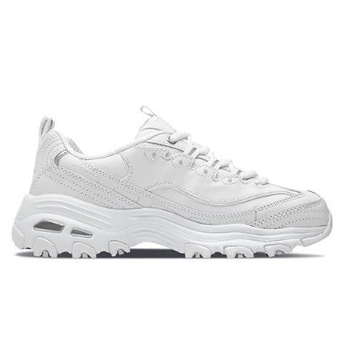 Skechers Women's D'Lites Memory Foam Lace-up Sneaker ALL White