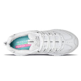 Skechers Women's D'Lites Memory Foam Lace-up Sneaker ALL White