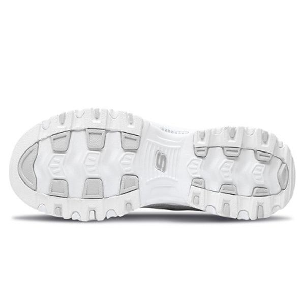 Skechers Women's D'Lites Memory Foam Lace-up Sneaker ALL White