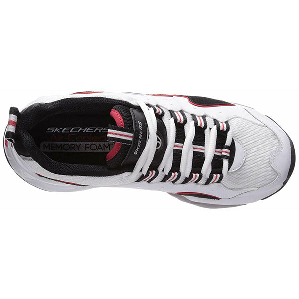 Skechers Women's D’Lites 3 - ZENWAY Memory Foam Lace-up Sneaker Black White Red