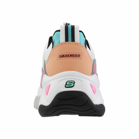Skechers Women's D’Lites 3 - ZENWAY Memory Foam Lace-up Sneaker White Pink Black
