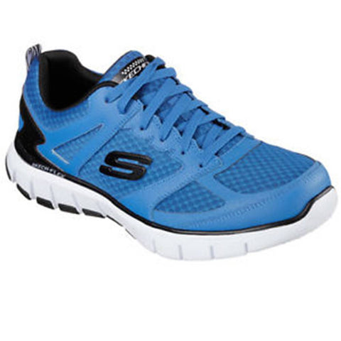 Skechers Relaxed Fit Power Alley Shoes Blue/Black Final Clearance Sale