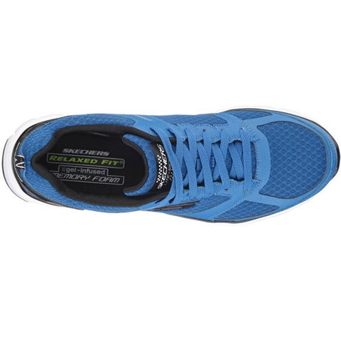 Skechers Relaxed Fit Power Alley Shoes Blue/Black Final Clearance Sale