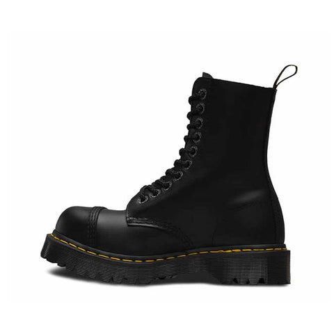 Dr. Martens 8761 BxB 10-Eye Fashion Steel Toe Leather Boot for Men and Women Black