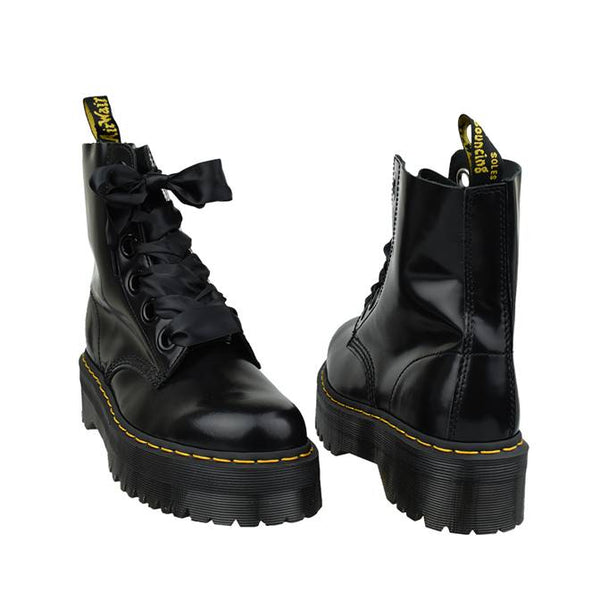 Dr.Martens Womens Molly Rainbow Leather Boots Black