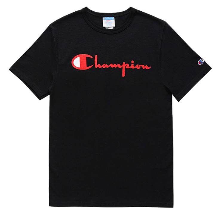 HERITAGE SHORT LEEVE T-SHIRT WITH CHAMPION LOGO BLACK – HiPOP Fashion