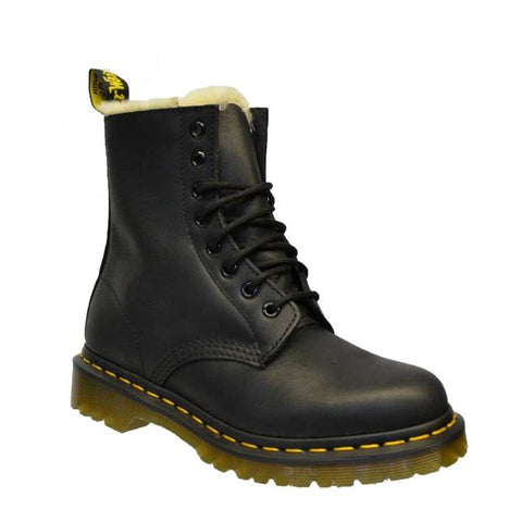 Dr.Martens 1460 WOMEN'S FAUX FUR LINED LACE UP BOOTS BLACK