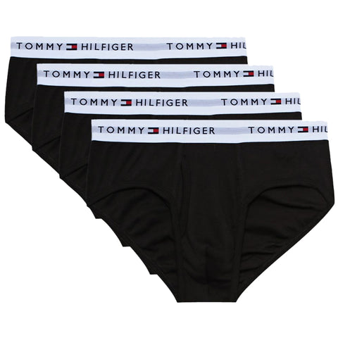 Tommy Hilfiger Men's Underwear, Cotton Brief 4-Pack Black