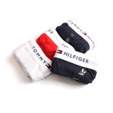 Tommy Hilfiger Men's Underwear, Cotton Brief 4-Pack White Red Combo