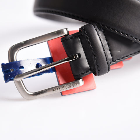 Tommy Hilfiger Mens Contrasting Stitch Belt Black