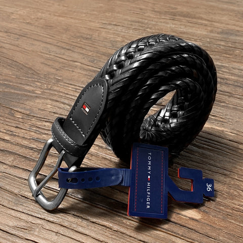 Tommy Hilfiger Men's Braided Belt Black