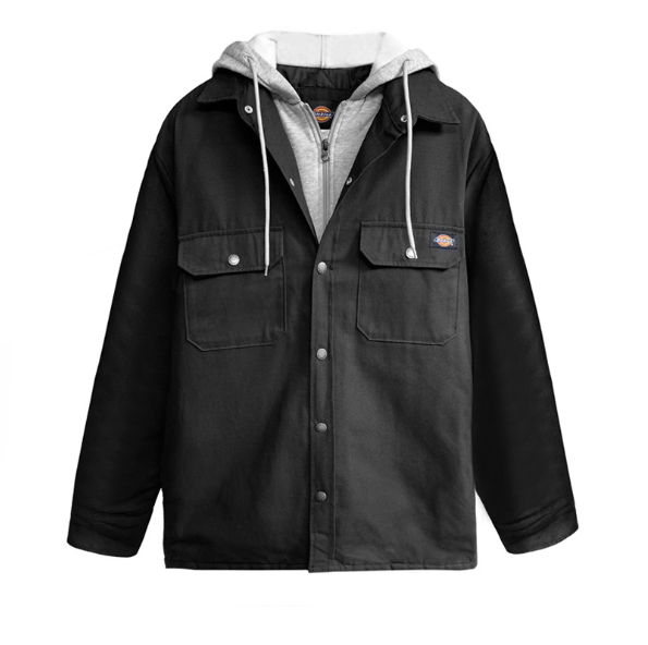 Dickies quilted lined hooded 2025 overshirt with zip utility pocket