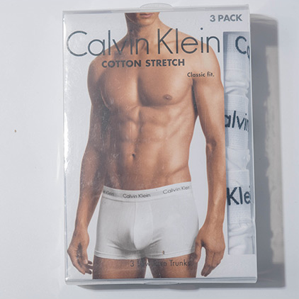 Calvin Klein Men's Cotton Stretch Low-Rise Trunks 3-Pack NU2664 All White