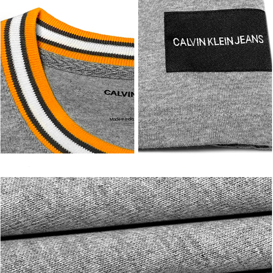 Calvin Klein Jeans Mens Ringer Basic T-Shirt Grey