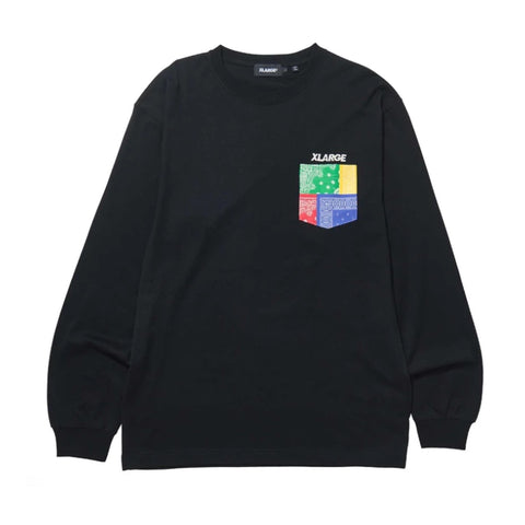 L/S PAISLEY POCKET TEE. Multi Color.