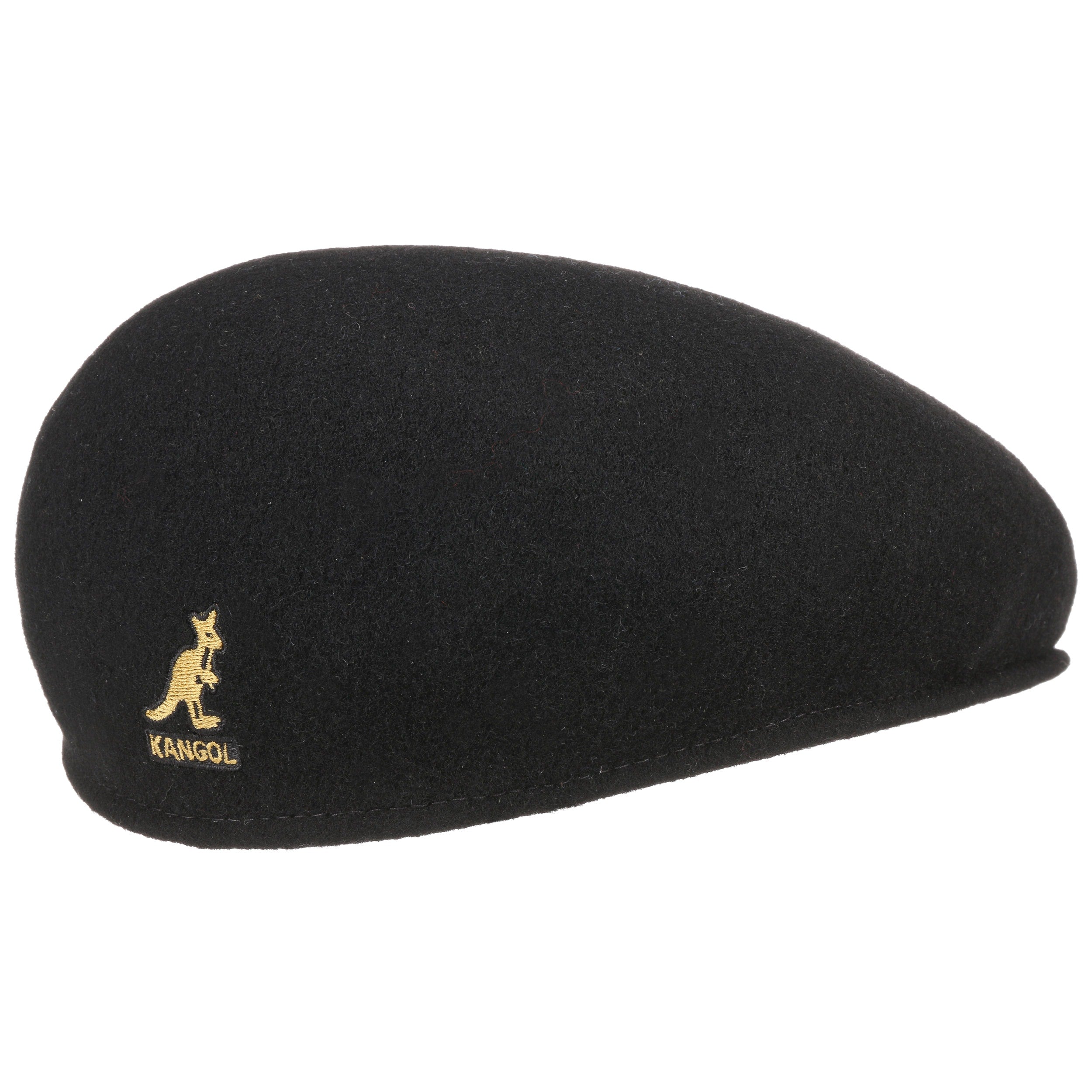 Kangol Wool 504 Caps Modern Classic 100% Seamless Wool Black Gold ...