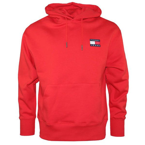 Tommy Hilfiger Men's Tommy Jeans SMITH PO BADGE HOODIE. Red